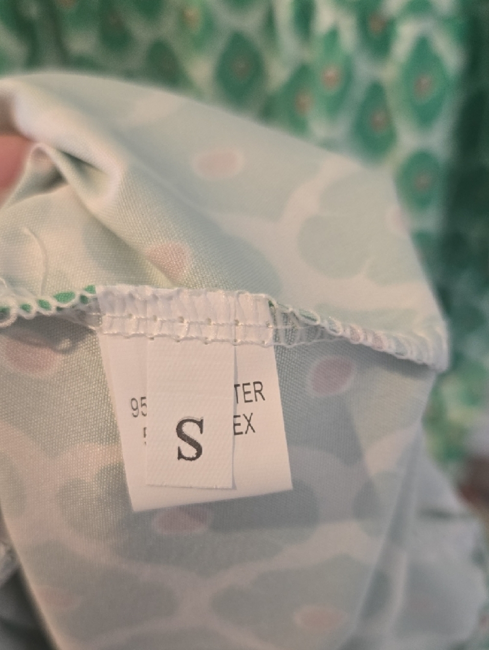 Tiered Maxi Dress in Mint Green Geometric Print with Tie Neck - Picture 2 of 7